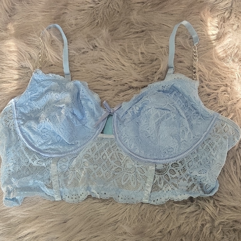 Light Blue Lace Bra - Picture 1 of 5